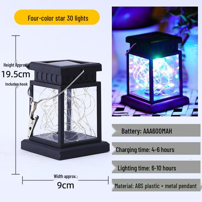 Solar LED Lantern for Garden Decor - Small Hanging Palace Atmosphere Light