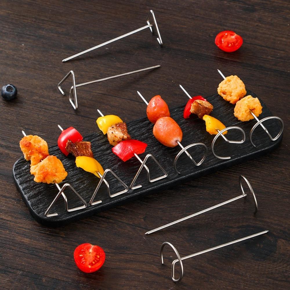 

10PCS Reusable Barbecue Skewers Portable Baking Sticks New Barbecue Sticks Universal Air Fryer Circle