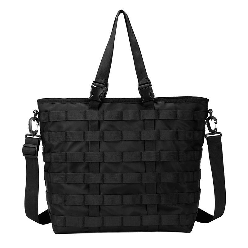 Trendy Japanese Unisex Nylon Crossbody Bag - Functional, Large Capacity, One-Shoulder Style чёрный