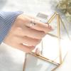 Latest Popular Personality Korean Fashionable Stylish  Sterling Tone Jewelry Sleek Minimalist Five Pointed Star Wild Opening Female Rings