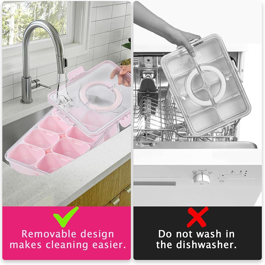 Snack Box Container,Divided Serving Tray with Lid and Handle,Snackle Box Charcuterie Container,Portable Snack Container Storage