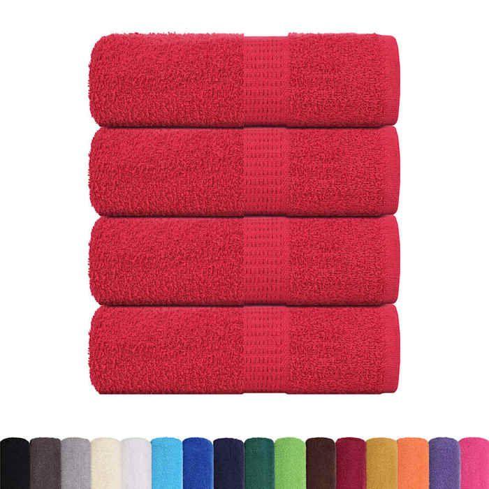 VidaXL Serviettes de toilette 4 pièces FROGN Rouge 30 x 30 cm 100 % coton 136921