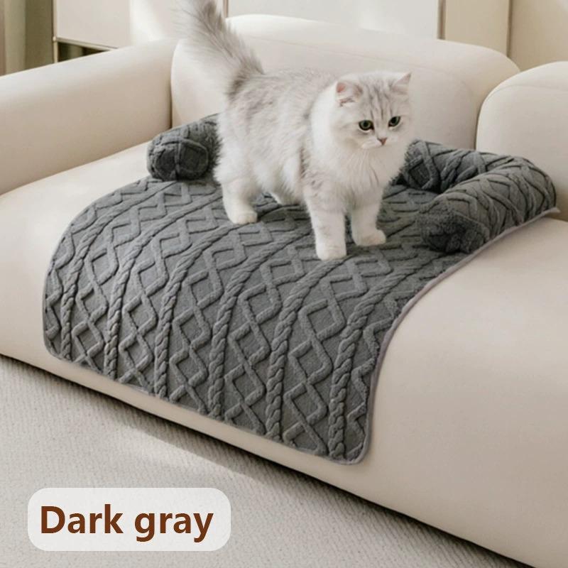 Plush Anti-Scratch Non-Slip Pet Mat for Cats & Dogs - Thickened Sofa Dog Bed
