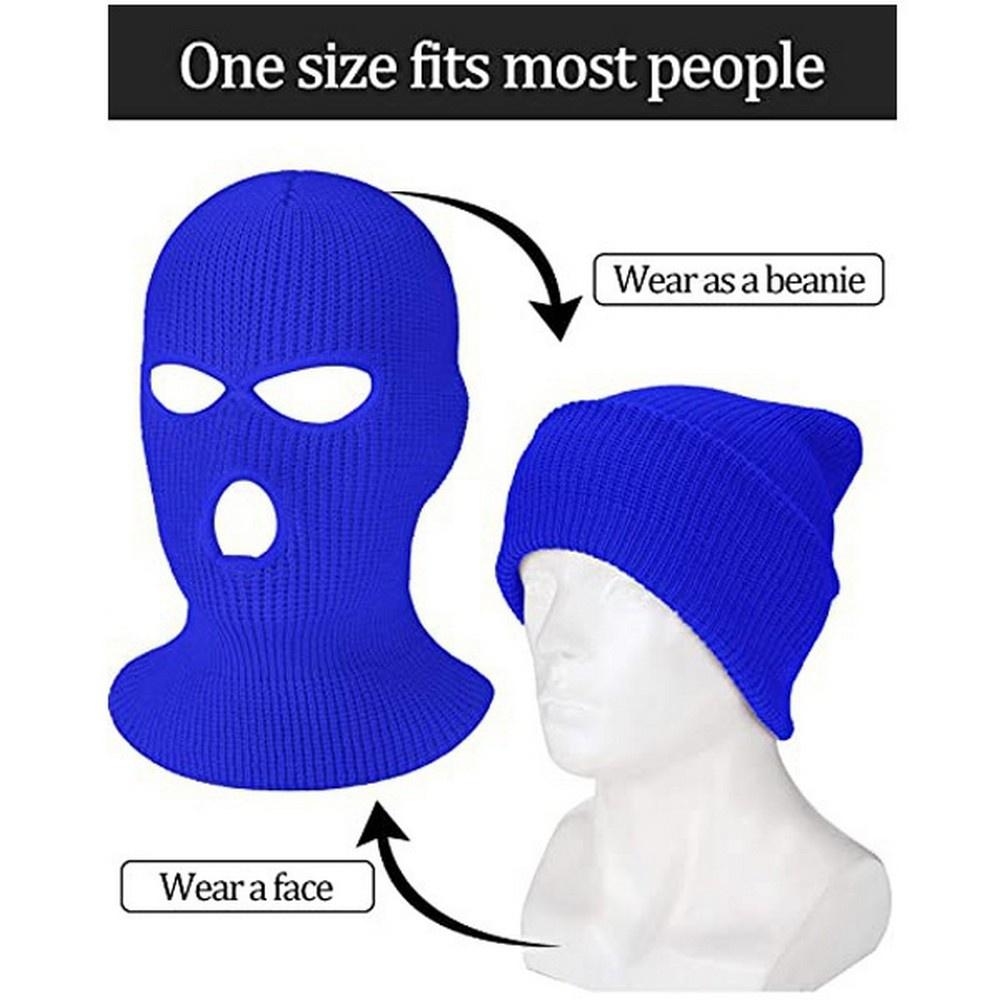 1Pc Embroidery Balaclava Face Mask 3-Hole for Cold Weather, Winter Ski Mask for Men and Women Thermal Cycling Mask Christmas Gift NW553