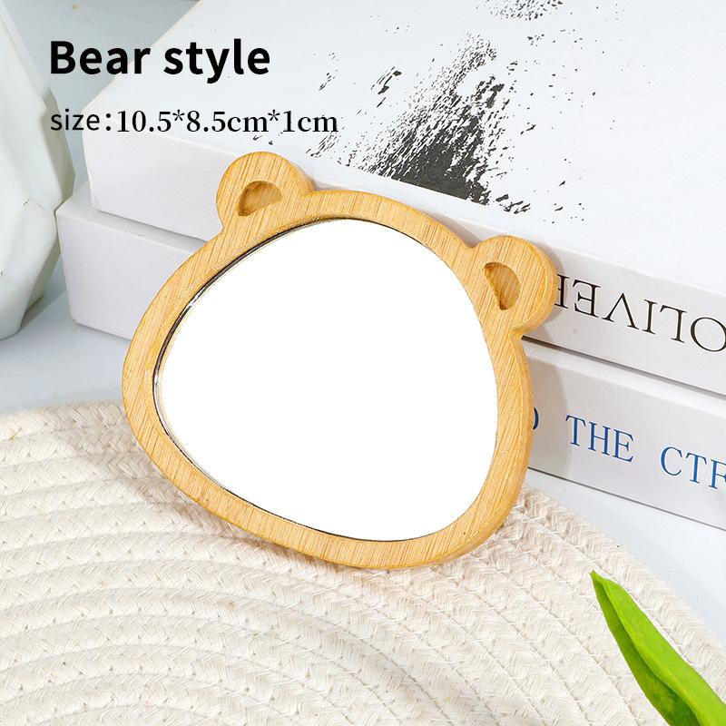 Dřevěné Ruční Zrcátko Vintage Přenosné Více Tvarů Kosmetické Zrcátko Kompaktní Make-up Toaletní Zrcátko Ruční Zrcátko Dámské Cestovní Zrcátka