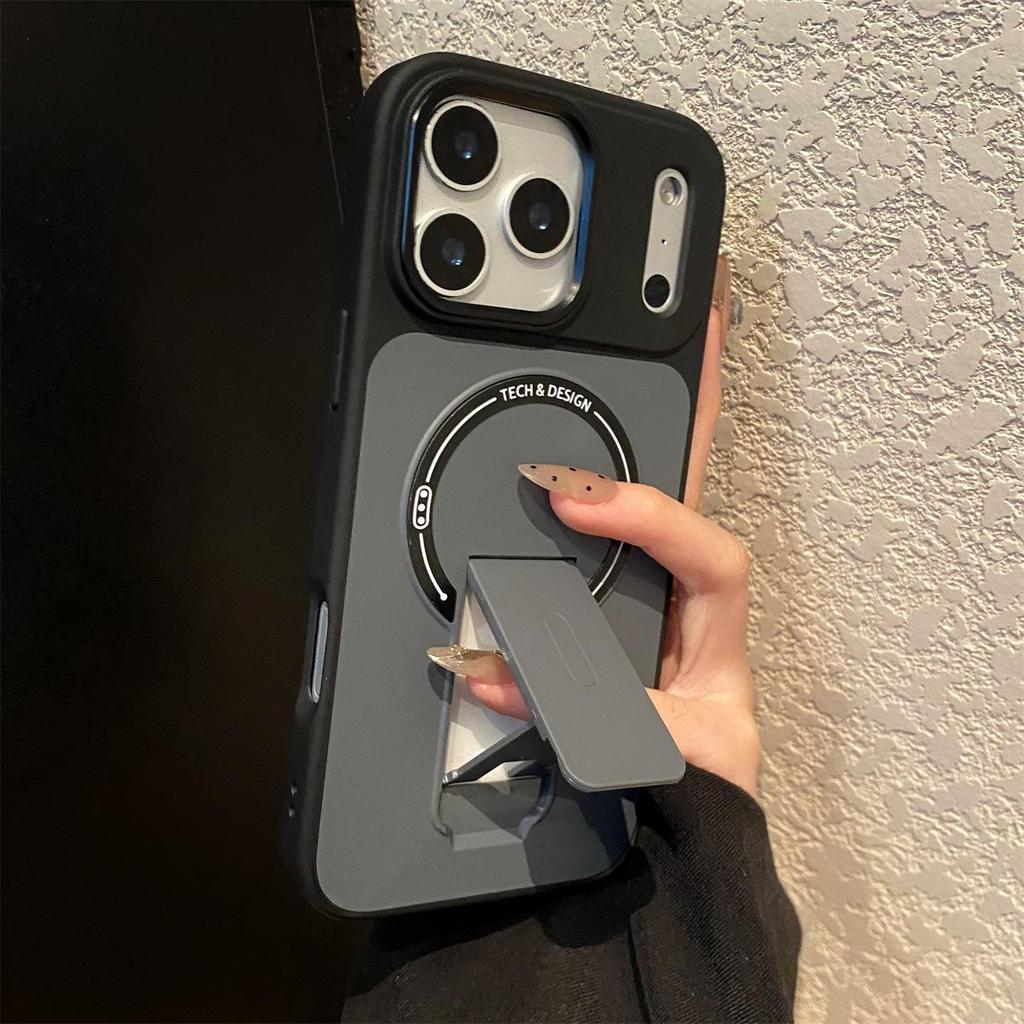 Contrast Color Magnetic Stand Case for Apple iPhone 13/14Pro/15/16 Pro Max - Drop-proof and Creative Design
