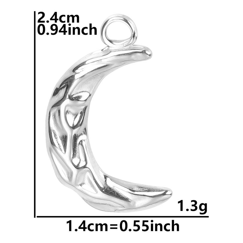 Fashion Moon Charm Pendant Metal 304 Stainless Steel Charms For Jewelry Making Supplies Wicca Components DIY Earrings Bracelets