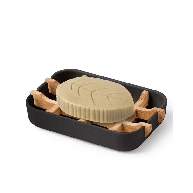 

Bamboo Soap Box Household Bamboo Eco-friendly Portable Soap Dish with Handcrafted Wooden Holder & Tray for Bathroom Soap saver