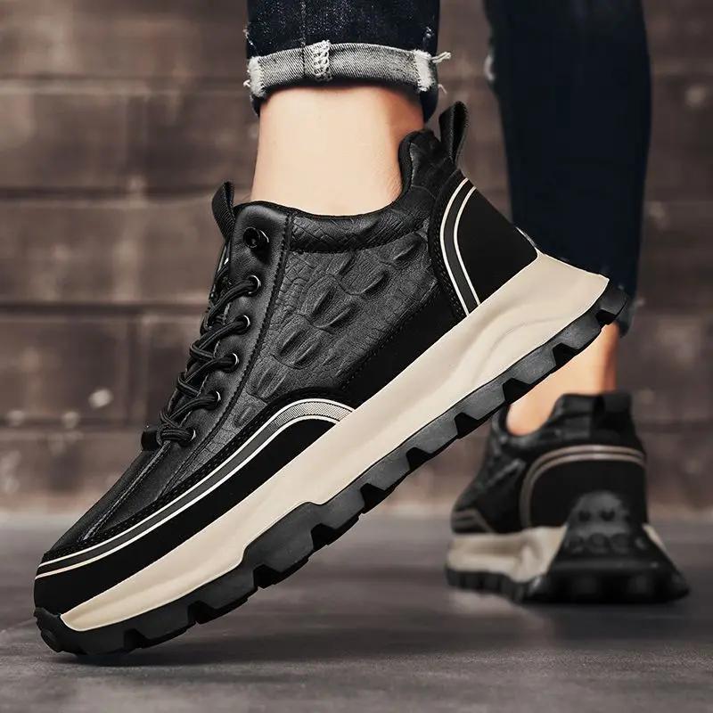 2025 New Men's Sports Shoes, Leather Casual Shoes, Men's Platform Running Shoes, Luxurious and Fashionable Men's Tennis Shoes