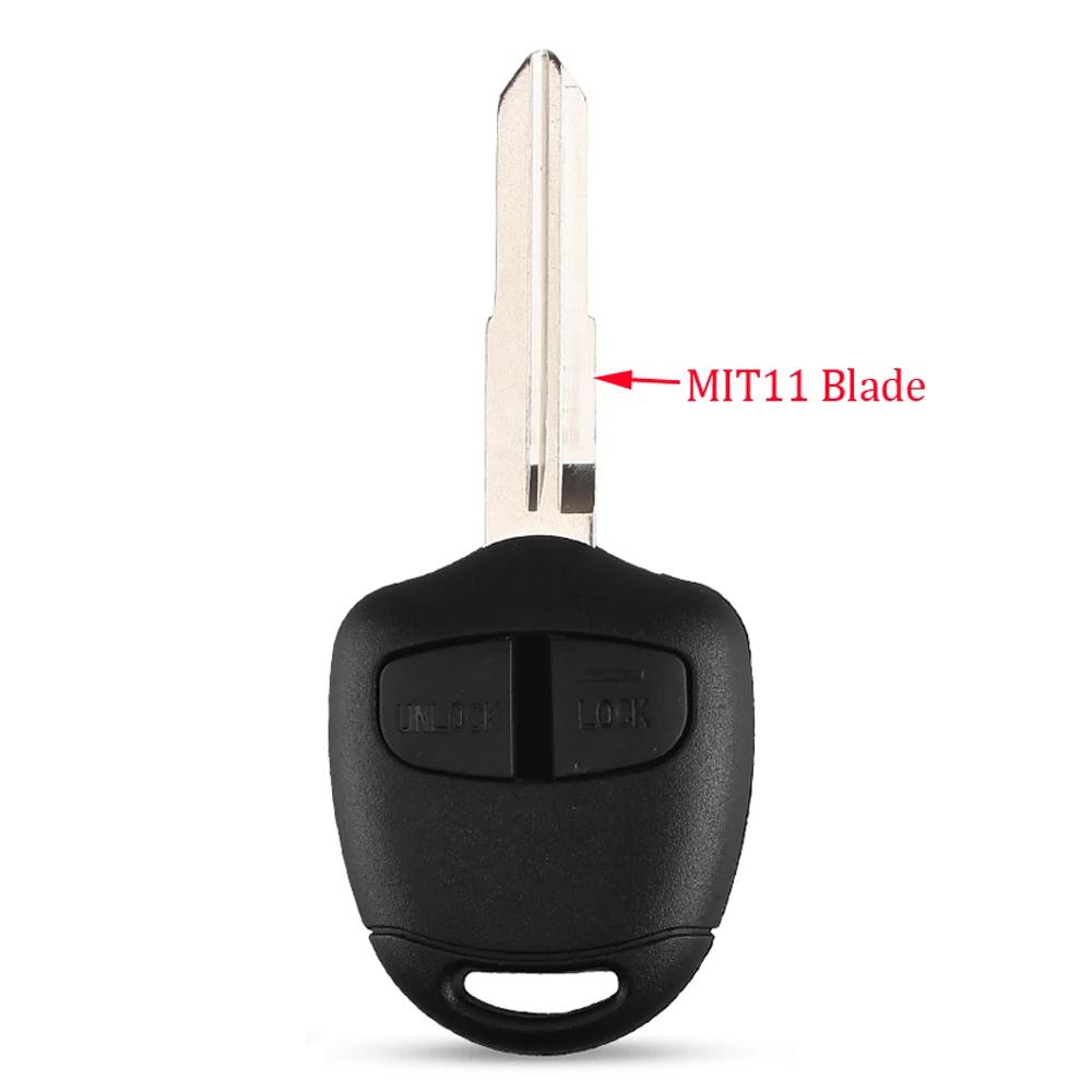 Fjernkontroll Bilnøkkel Skall Fob Etui Deksel for Mitsubishi Lancer Grandis Evolution Outlander Nøkkel 2 3 Knapper MIT11/MIT8 Blad