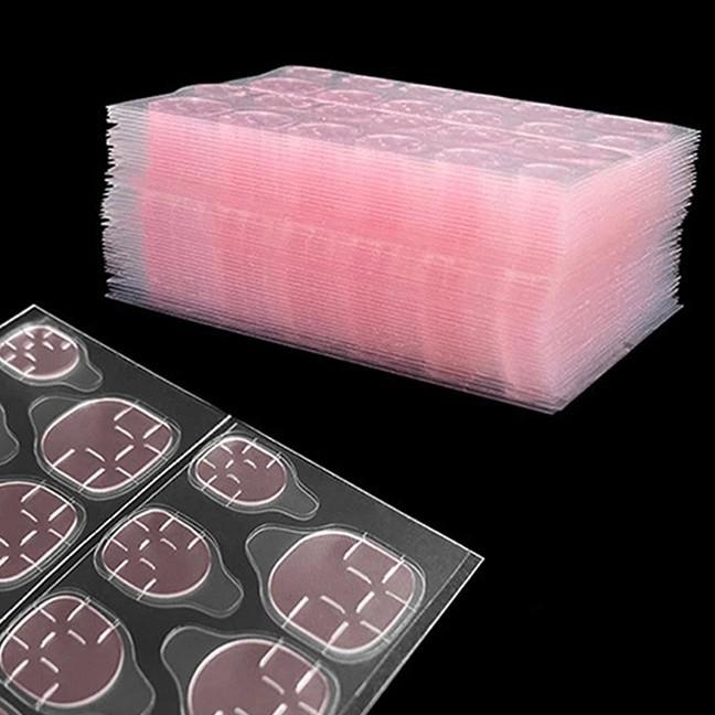 120/240PCS Jelly Waterproof Double-Sided Transparent Nail Tape Ultra Thin Strong Hold Invisible Damage-Free Removable for Fake Nails