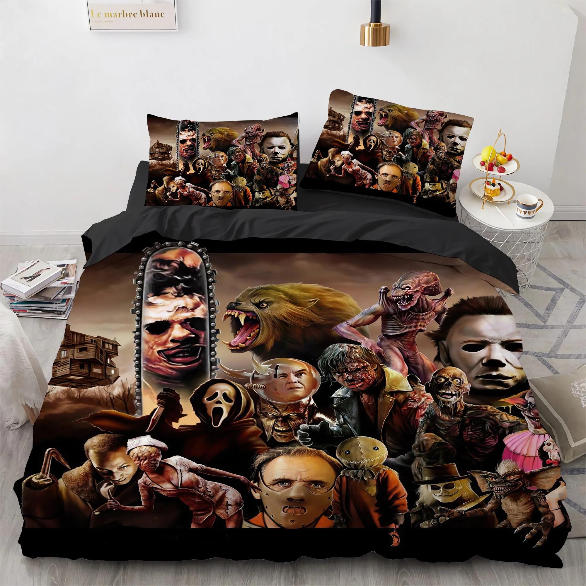 

Comforter Terror Design Bedding Sets Bedroom Decorative Duvet Covet Set With Pillow Shams Microfiber Horror Comforter (quilt)-EU Single(135*200cm)3pcs