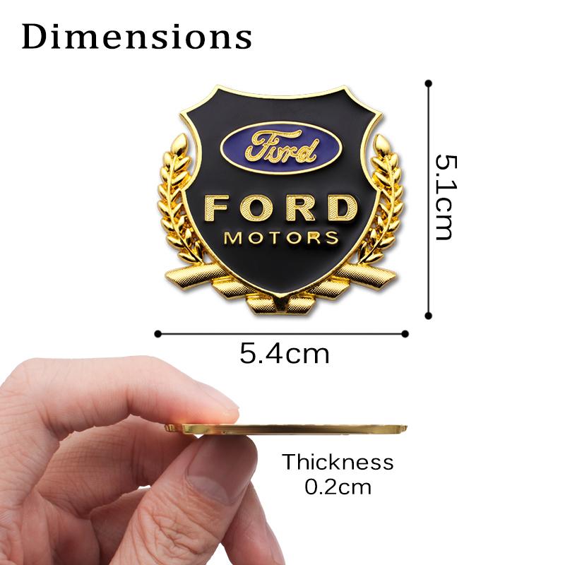 3D Metal Car Tail Sticker Side Door Window Emblem Decal For Ford Fiesta Mk2 Focus Escort Mustang Kuga F150 F250 Exterior Styling