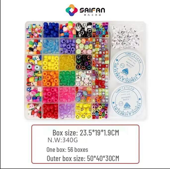 Handmade Barrel Beads DIY Kit: Complete Set for Bracelet Jewelry Making with Pony Beads