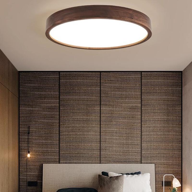 Nordic Style Walnut LED Ceiling Lamp