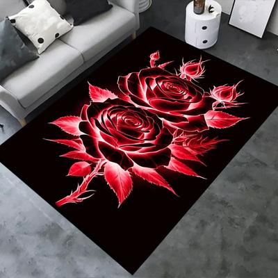 Rose Chair Mat Office Carpet Oversized Rug for Home Decor, Sofa Carpet, Desk Chair Mat, Gift Idea for Office and Living Room