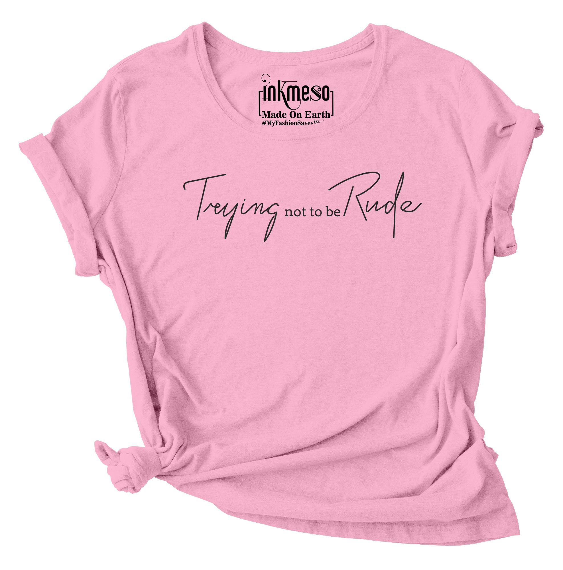 

Жіноча футболка з графічним зображенням Inkmeso, яка намагається не бути грубою XXL світло-рожевий колір