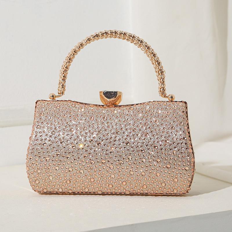 Double Side Full Rhinestone Evening Clutch Bag, Luxury Sparkling Elegant Women Formal Hand Purse For Party Wedding