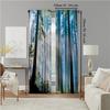Set aus 2 Waldsonne Mode Dekorative Fenstervorhänge Digital Bedruckter Vorhang Wohnzimmer Büro Heimdekoration Mit Stangentasche Polyester Ideal Für