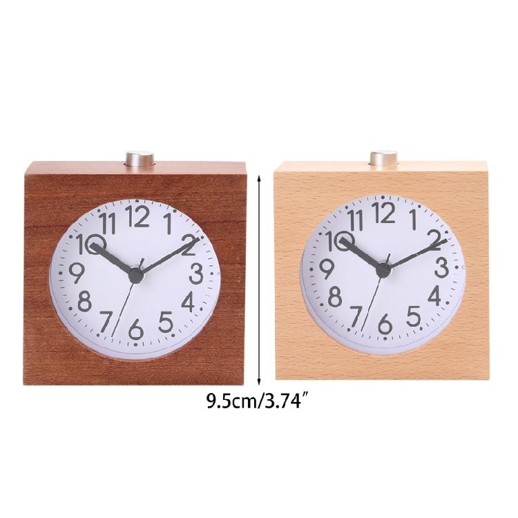 Alarm Clock Timer Reminder Square Wooden Alarm Clock for W/ Night Light for Stud