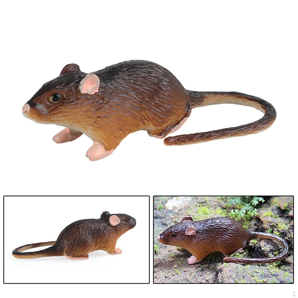 Mice Toy Model Fake Rat Pranks Props Educational Simulation Animals Figurines for Cake Topper