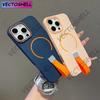 Magnetic For MagSafe Silicone Grip Ring Case For iPhone 16 15 14 Plus 13 12 11 Pro Max Wrist Strap Lanyard Wireless Charge Cover