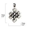 Tibetan Endless Knot Perbeu Sterling Silver 925 Pendant Pendant Top