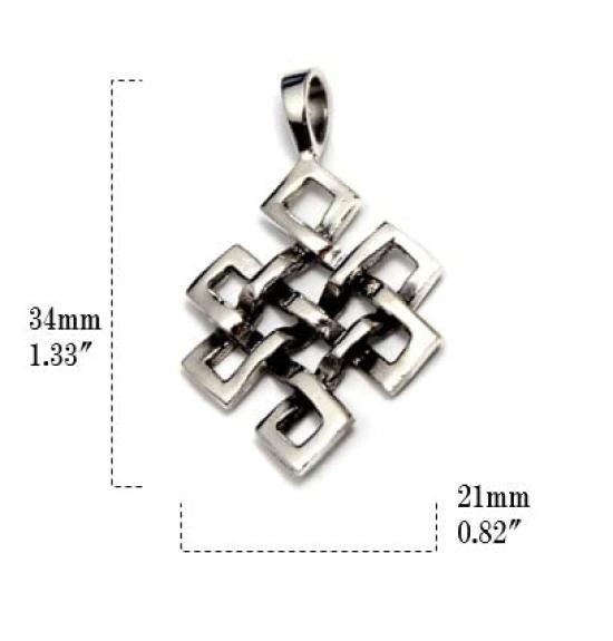 Tibetan Endless Knot Perbeu Sterling Silver 925 Pendant Pendant Top
