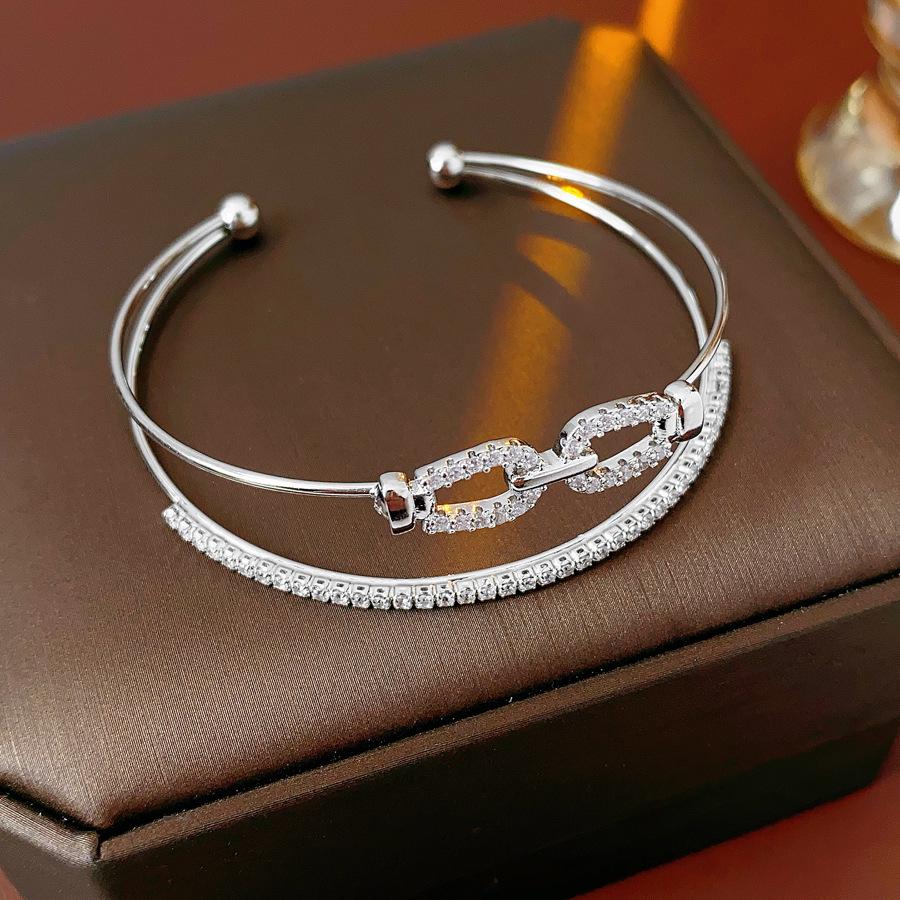 Vintage Geometric Zircon Bracelet - Elegant, Versatile Bangle for Women