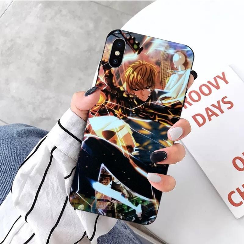 One Punch Man Genos Phone Case For IPhone 14 13 12 11 XS X 8 7 6 Plus Mini Pro Max SE 2022 Soft Black Phone Cover