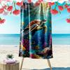 Sea Turtle Coral Reef Scene Beach Towel Quick-drying for Travel Outdoor Sports Jogging Beach and Swimming