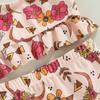 Baby-Mädchen-Bikini-Set, Blumen-/Stierkopf-Druck, Fliegenärmel-Weste mit elastischem Taillen-Slip, Bade-Badeanzug für den Sommerstrand