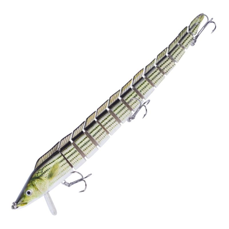 

Floating Eel Lures Crankbait Multi Jointed Swimbait 23cm 42G Artificial Baits with Treble Hook 13 Segment Fishing Tackle