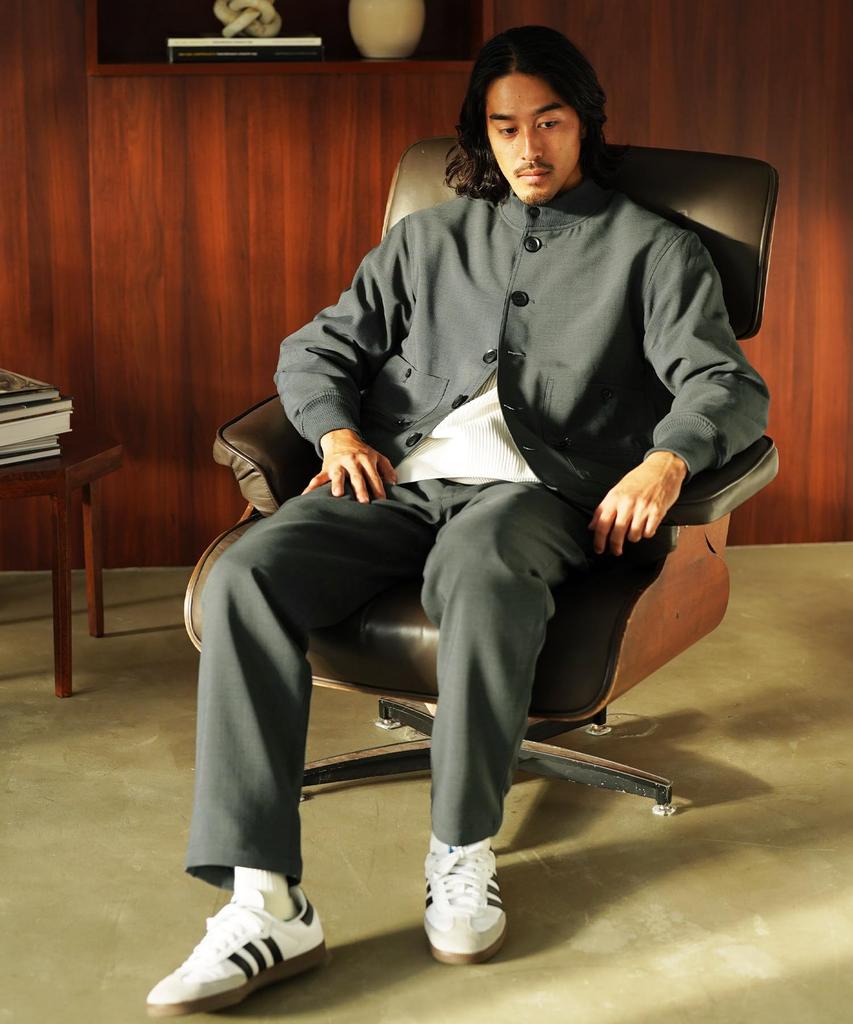 Shop Padded Rib Blouson XL Charcoal Gray Filled Fleece Lined Warm Short Length Short Length Multifunctional Pocket Water Repellent Trendy Jacket