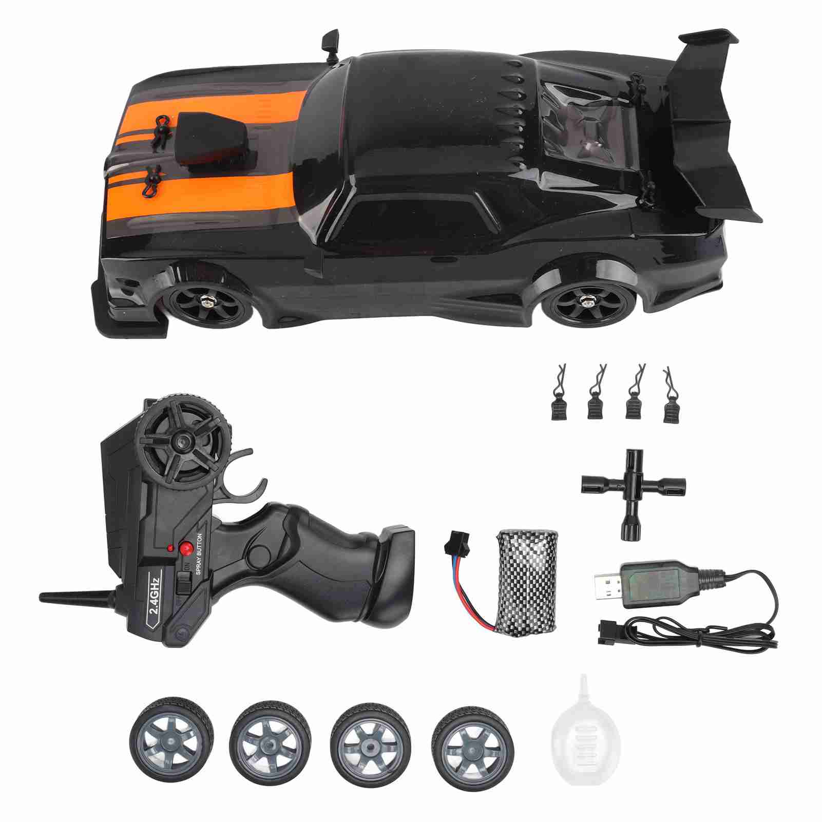 

RC Racing Car 2.4Ghz RC Car 16A04 1/16 RC Drift Car Simulated 4 Wheel Drive with LED Light RC Car for Over 6 Entertainment