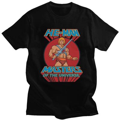 Vintage Masters Of The Universe T Shirt Men 80s Short Sleeve Cotton Tshirt Eternia Anime Tee Tops Summer Tshirt