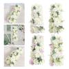 2Pcs Wedding Arch Flower Swag Handmade Green Leaves Silk for Arbor Party