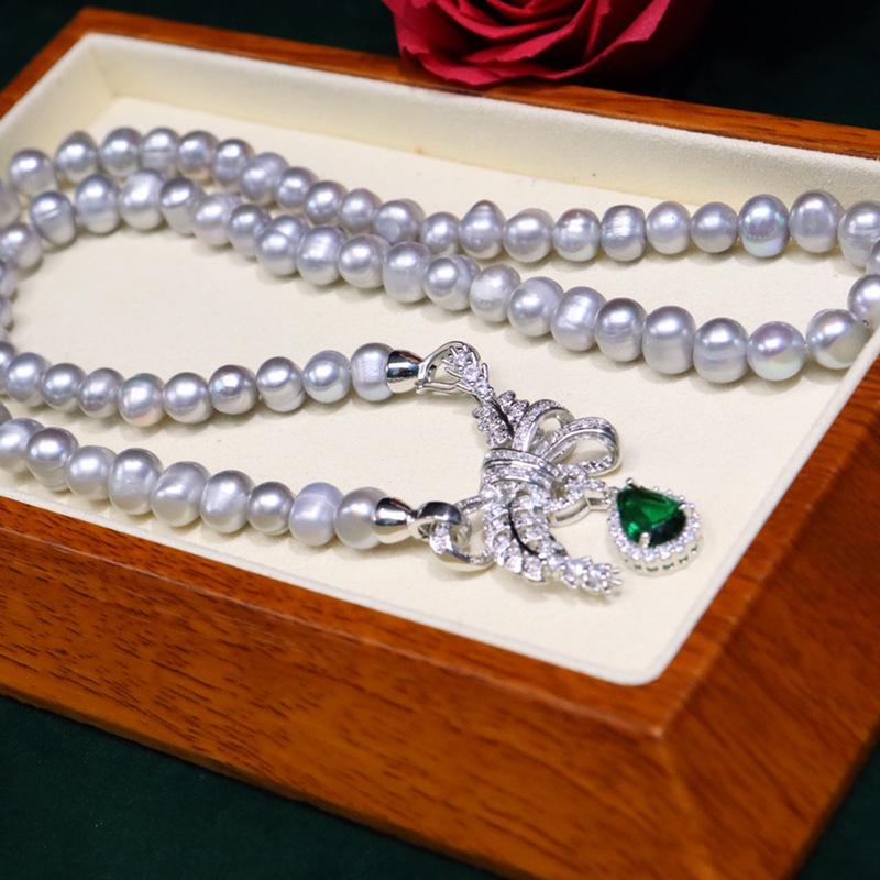 Versatile 8-9mm Freshwater Pearl Necklace for Women - Near Round, Slight Imperfections, Multi-Wear Clavicle Chain, Autumn-Winter Fashion Jewelry