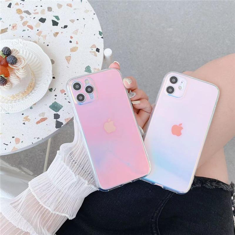 Luxury Gradient Laser Silicone Phone Case For iPhone 13 12 11 Pro Max X XR XS Max 6 7 8 Plus Shockproof Clear Soft Back Cover Fundas Coque