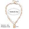 Women Fashion Lock Pendant Choker Necklace Geometric Chain Necklace Girls Jewelry Accessories Gift