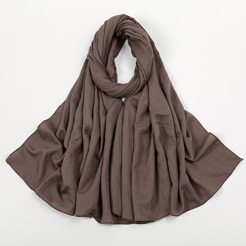 New Muslim Hijabs For Women Scarf Plain Long Shawls Femme Musulman Soft Crinkle Cotton Headscarf Wraps Islamic Turban Headband