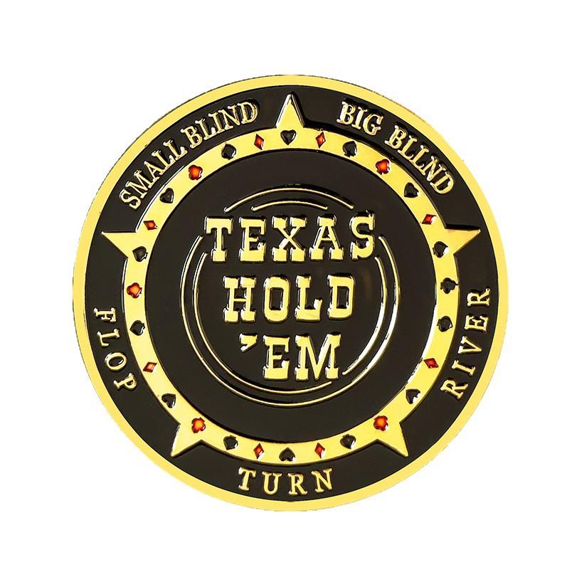 TEXAS Texas Hold'em, chips, metal press, gold coin chips, creative commemorative coin toy gifts