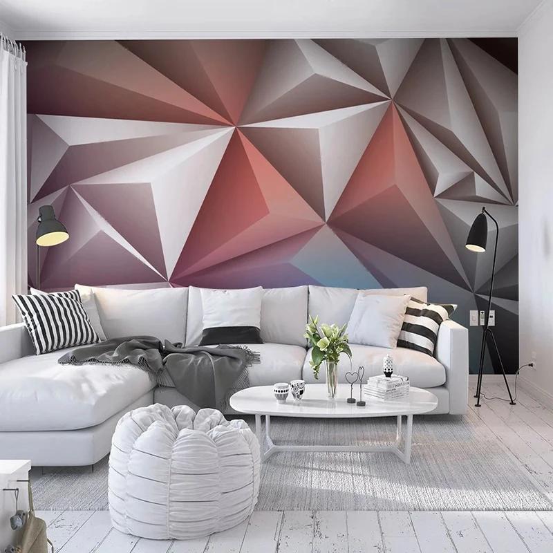 Mural Wallpaper 3D Solid Geometry Modern Creative Wall Painting Living Room TV Background Wall Paper