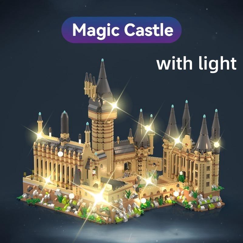 Non-Toxic Magic Castle Hard Micro Blocks Medieval Architecture 3D Puzzle Creative Building Desk Decor Christmas Holiday Gift