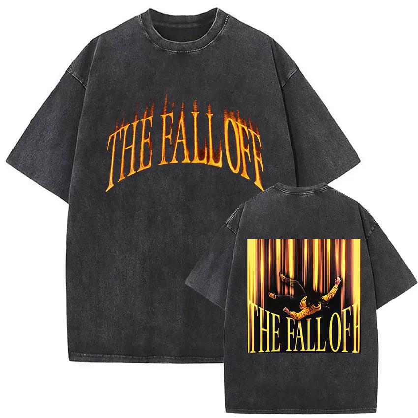 Vintage Washed J Cole T Shirts The Fall Off North America Tour Graphic Tshirt Unisexs Clothing Hip Hop Short Sleeve Tshirt