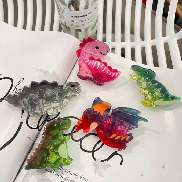 Acrylic Hair Claw Clips Funny Dinosaurs Hair Catch Barrette Large Hair Clips