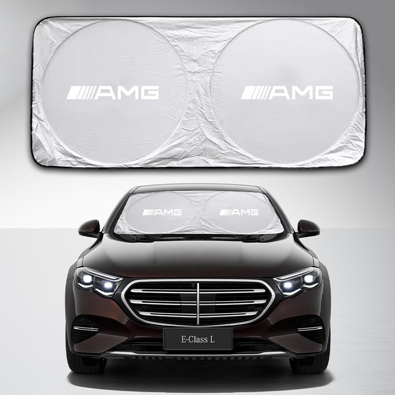 KALU1 Car Windshield Sun Shade Visor UV Protection Shield Sticker For Mercedes Benz AMG W204 W205 W203 W211 W212 W213 W201 W210 W124