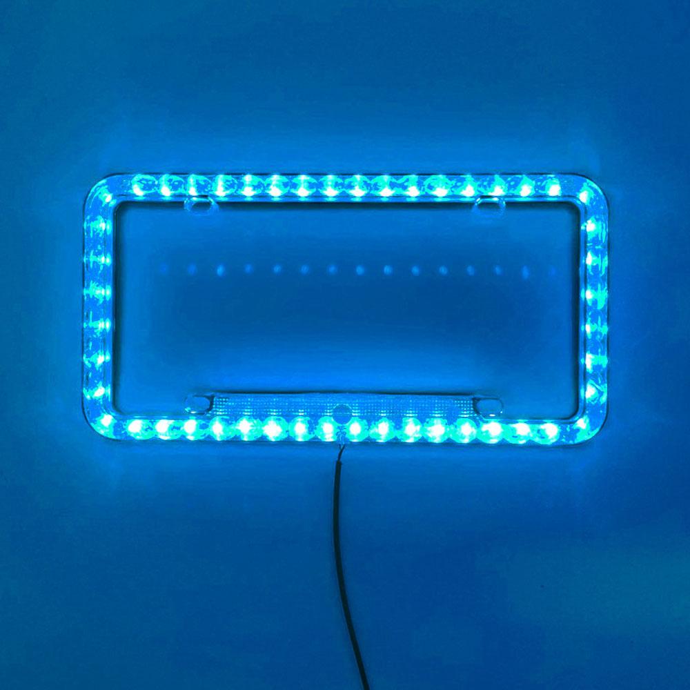 License Plate Frame Light 12V Multicolor LED Flash Lamp Front Rear License Frame Holder For Auto Truck Vehicles Car Accessories
