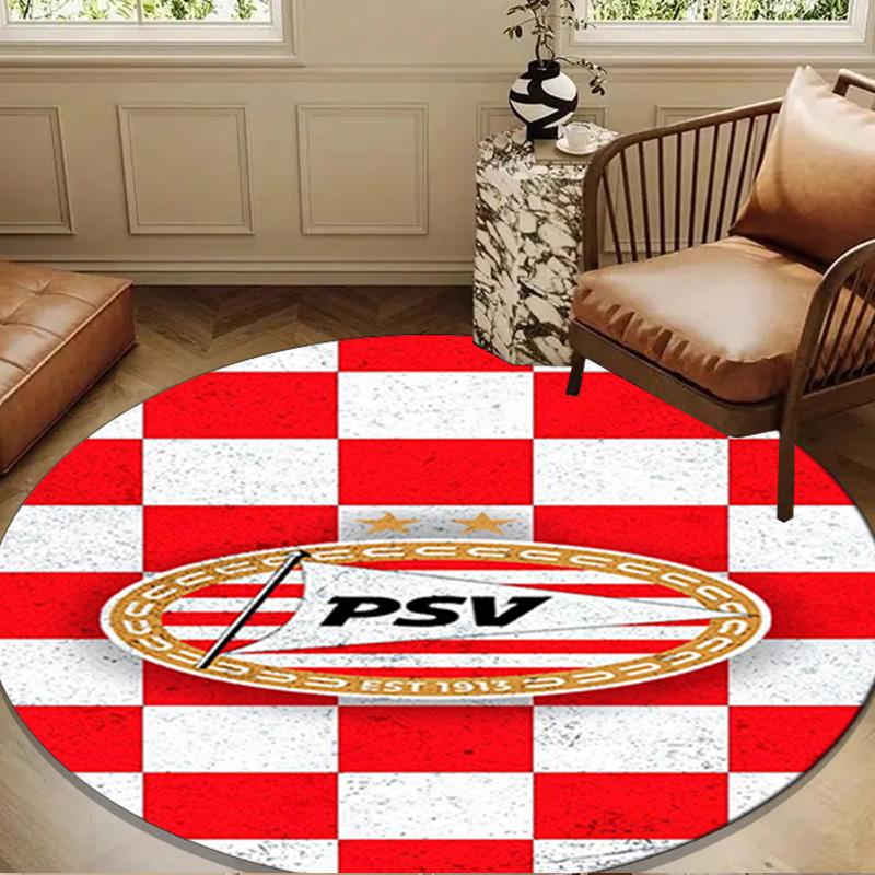 Psv Eindhoven Crest Round mat, Anti-slip Circle Carpet Chair rug For livingroom,Bedroom, doormat home decor Gift Christmas Gifts