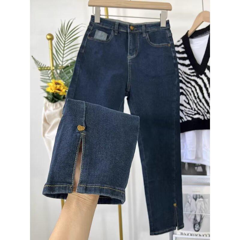 

Женские джинсы с высокой талией и эффектом похудения - Коллекция весна/лето 2024. S синий